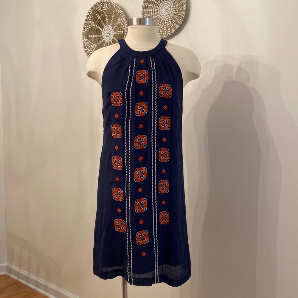 THML Navy Embroidered Dress